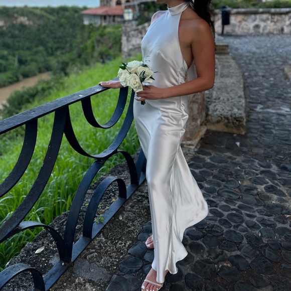 Social 8223 Satin Halter Dress - Picture 1 of 4